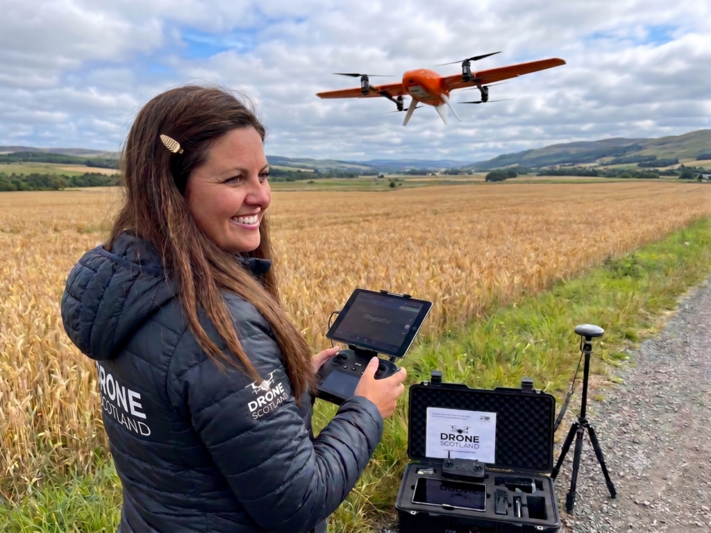 Michele Aaen flying a Wingtra II